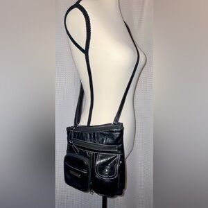 Multisac black Y2K asymmetrical crossbody/shoulder  bag